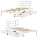 Bed Frame with Drawers without Mattress White 100x200 cm 3302007