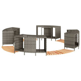 Hot Tub Surround Grey Poly Rattan and Solid Wood Acacia 3270652