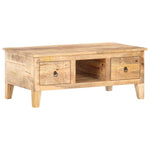 ZNTS Coffee Table 100x55x40 cm Rough Mango Wood 320236