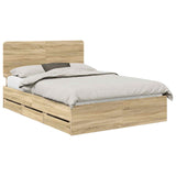 Bed Frame with Drawer Sonoma Oak 160 x 200 cm Engineer Wood 3412576