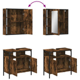 2 Piece Bathroom Furniture Set Smoked Oak Engineered Wood 3214717
