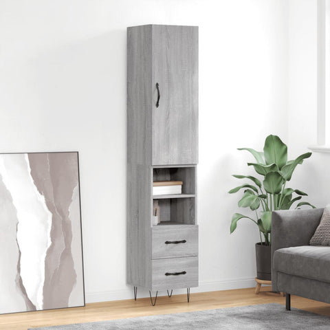 Highboard Grey Sonoma 34.5x34x180 cm Engineered Wood 3198951