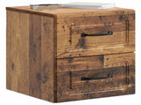 Wall-Mounted Bedside Cabinet 2 pcs Old Wood 34.5 x 33 x 40 cm 899332