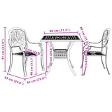 ZNTS 3 Piece Bistro Set White Cast Aluminium 3216339