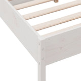 Bed Frame without Mattress White 135x190 cm Double Solid Wood Pine 842771