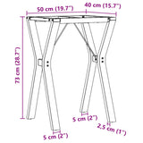 ZNTS Dining Table Legs Y-Frame 50x40x73 cm Cast Iron 357928