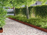 Lawn Edging 20 pcs 103 x 15 cm Steel Rusty 8008369