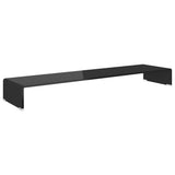 244141 TV Stand/Monitor Riser Glass Black 120x30x13 cm