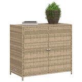 Garden Storage Cabinet Beige 83x45x76 cm Poly Rattan 365546