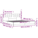 Bed Frame without Mattress Grey Sonoma 200x200cm 3209896