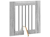 Dog Gate with Stands 6 pcs Grey Sonoma 60 x 80 cm 892106