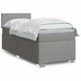 Box Spring Bed with Mattress Light Grey 100x200 cm Fabric 3285792