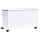 Storage Chest with Wheels ALTA White 73x39.5x43 cm Solid Wood Pine 353928