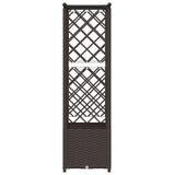 Raised Bed with Trellis and Roof Brown 124.5 x 40 x 138 cm PP 42032518