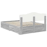 Bed Frame with Drawer Grey Sonoma 140 x 190 cm Engineered Wood 3413198