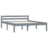 Bed Frame without Mattress Grey Solid Pine Wood 120x200 cm 283198