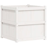 Garden Planter White 70x70x70 cm Solid Wood Pine 837435