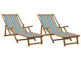 Folding Sun Lounger 2 pcs 3 Position Solid Eucalyptus Wood 3407821