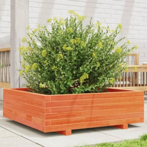 ZNTS Garden Planter Wax Brown 80x80x26.5 cm Solid Wood Pine 847310
