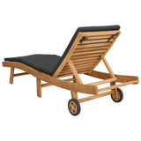 Sun Lounger Brown and Dark Grey Polyester 42032683