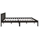 810106 Bed Frame without Mattress Black Solid Wood 200x200 cm