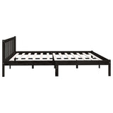 810106 Bed Frame without Mattress Black Solid Wood 200x200 cm