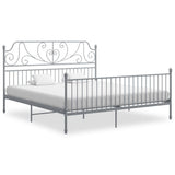 Bed Frame without Mattress Grey Metal 200x200 cm 324861