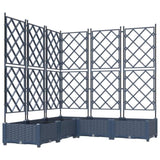 Garden Planter 5 pcs Grey 120 x 120 x 125.5 cm Plastic 42002865