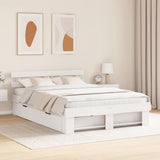 Bed Frame with Headboard White 160 x 200 cm Solid Pine Wood 3382269