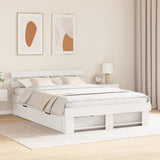 Bed Frame with Headboard White 140 x 200 cm Solid Pine Wood 3382275