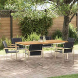 Garden Dining Set 7 pcs Solid Acacia Wood and Stainless Steel 3334819