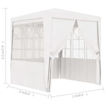 ZNTS Professional Party Tent with Side Walls 2x2 m White 90 g/m² 48516