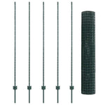Fence with Posts Green 1.6 x 10 m Steel 3335971
