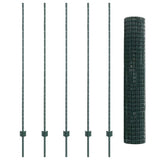 Welded Wire Fence 10 x 1.5 m PVC-Coated Steel Green 3336002