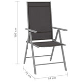 Garden Chair Set of 6 Black and silver Aluminium, Textilene 312183