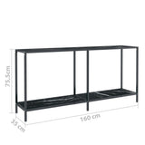 Console Table Black 160x35x75.5 cm Tempered Glass 331701