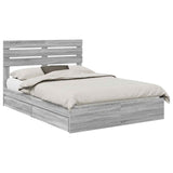 Storage Bed Grey Sonoma 140 x 200 cm Engineered Wood 3411568