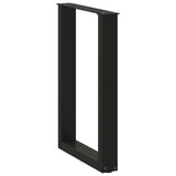 Dining Table Legs U-Shaped 2 pcs Black 50x cm Steel 4013176