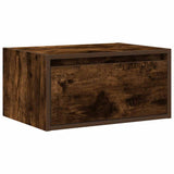 Wall-mounted Bedside Cabinet with LED Lights Smoked Oak 860219