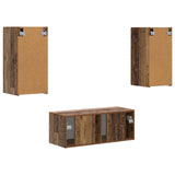 TV Cabinet Set Wall-mounted 6 pcs Old Wood Engineered Wood 3409067