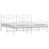 Metal Bed Frame without Mattress with Footboard White 200x200cm 353513