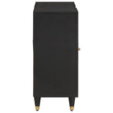 Sideboard with Shelf Black 90 x 33 x 75 cm Solid Mango Wood 4018836