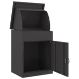 Parcel Drop Box with Storage Black 47.5 x 38 x 59 cm Steel 874940