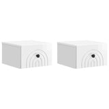 Wall-Mounted Bedside Cabinet with Drawer 2 pcs High Gloss White 898094