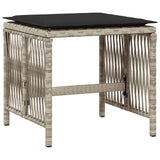 9 Piece Garden Dining Set with Cushions Light Grey Poly Rattan 3211499