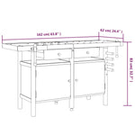Workbench with Drawers and Vices 162x62x83 cm Solid Wood Acacia 153324