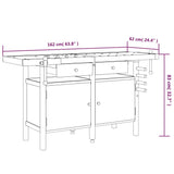 Workbench with Drawers and Vices 162x62x83 cm Solid Wood Acacia 153324