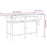 Workbench with Drawers and Vices 162x62x83 cm Solid Wood Acacia 153324