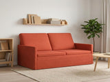 2 Seater Sofa Red Orange 130 x 81 x 82 cm Corduroy Fabric 42041072