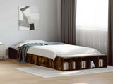 Bed Frame with Storage Smoked Oak 80 x 200 cm Engineered Wood 3429559